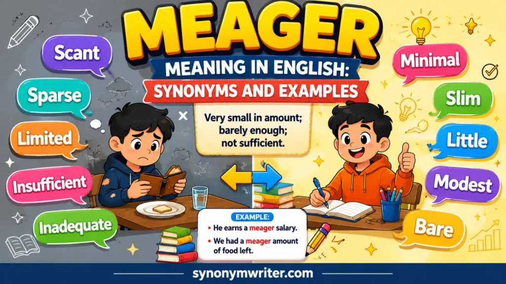 Meager Meaning in English: Synonyms and Examples