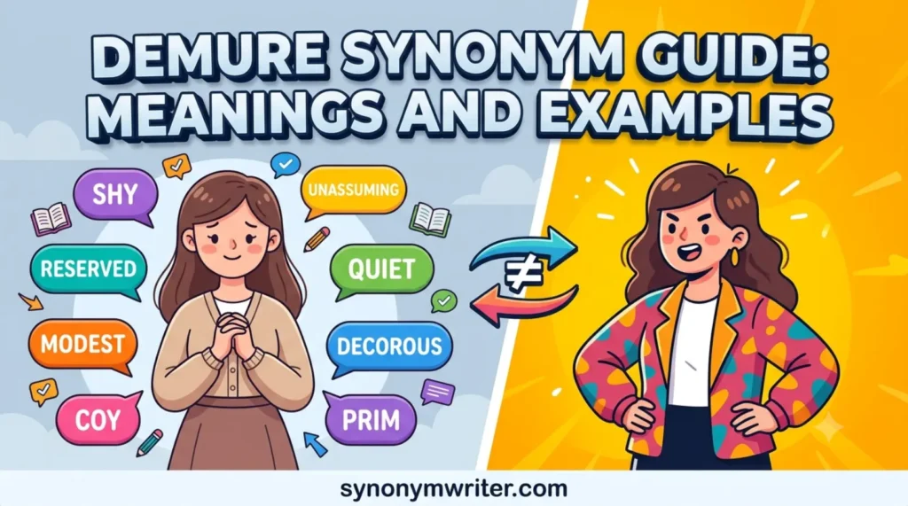 Demure Synonym Guide: Meanings and Examples