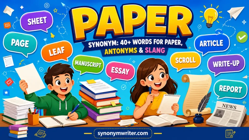 Paper Synonym: 40+ Words for Paper, Antonyms & Slang