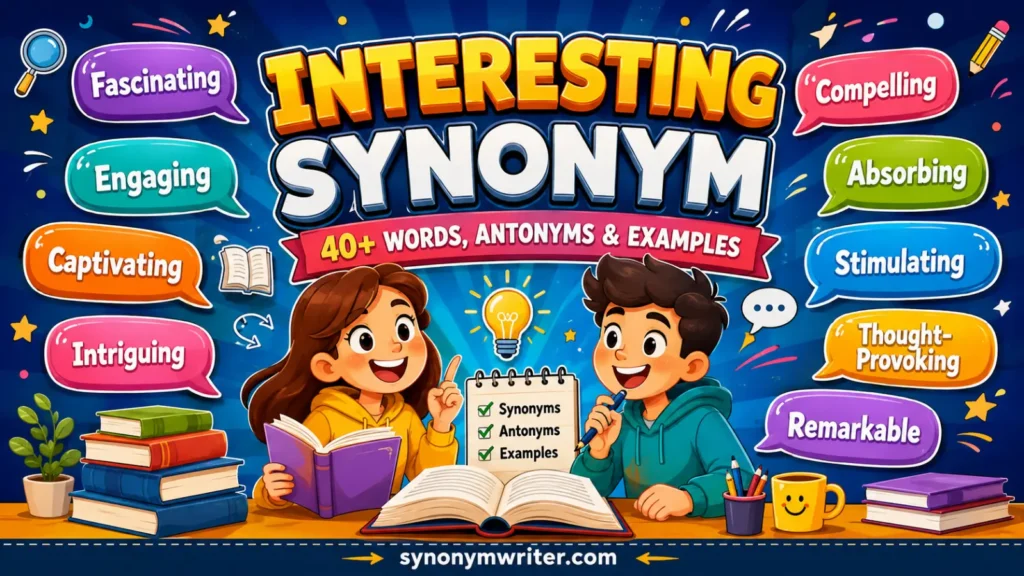 Interesting Synonym: 40+ Words, Antonyms & Examples