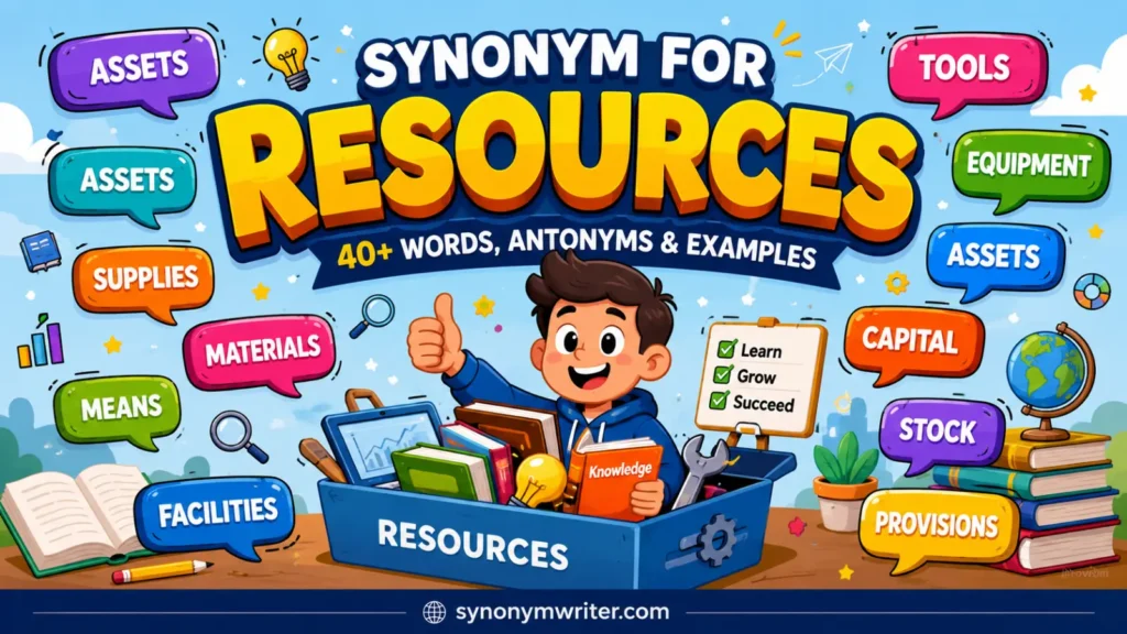 Synonym for Resources: 40+ Words, Antonyms & Examples