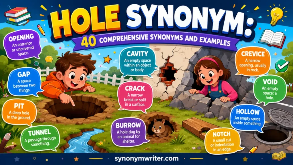 Hole Synonym: 40 Comprehensive Synonyms and Examples