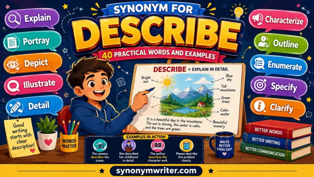 Synonym for Describe: 40 Practical Words and Examples